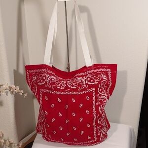 Deep Red BandanaTote Bag